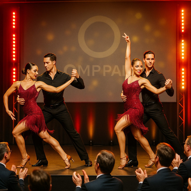 Danseurs de salsa corporate sur scène