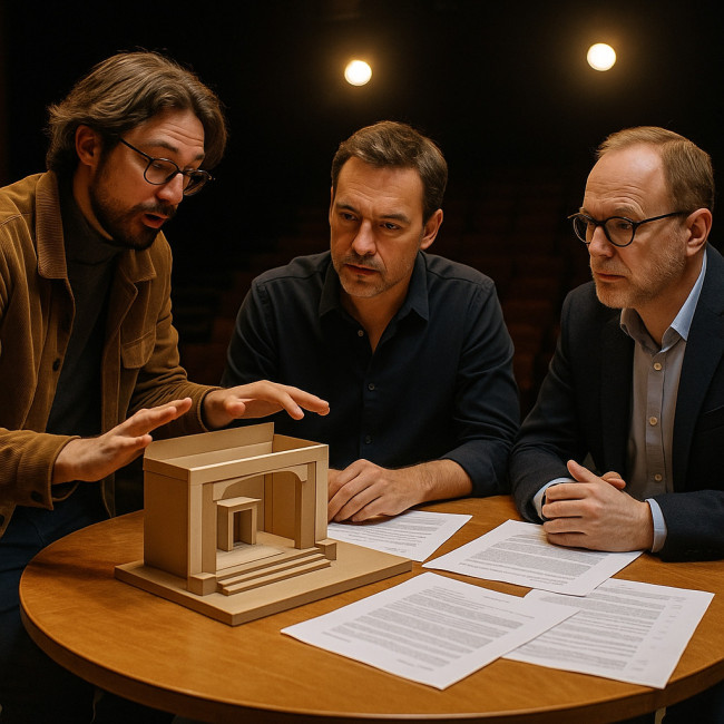 Scénographe négociant ses droits d'auteur