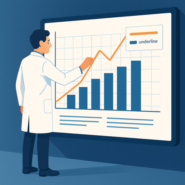 scientifique ajustant un graphique sur écran