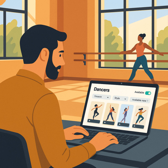 Directeur artistique consultant un annuaire de danseuses en ligne