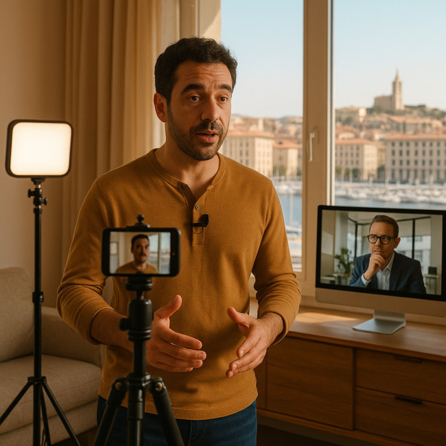 Comédien marseillais filmant une self-tape, directeur parisien qui la regarde