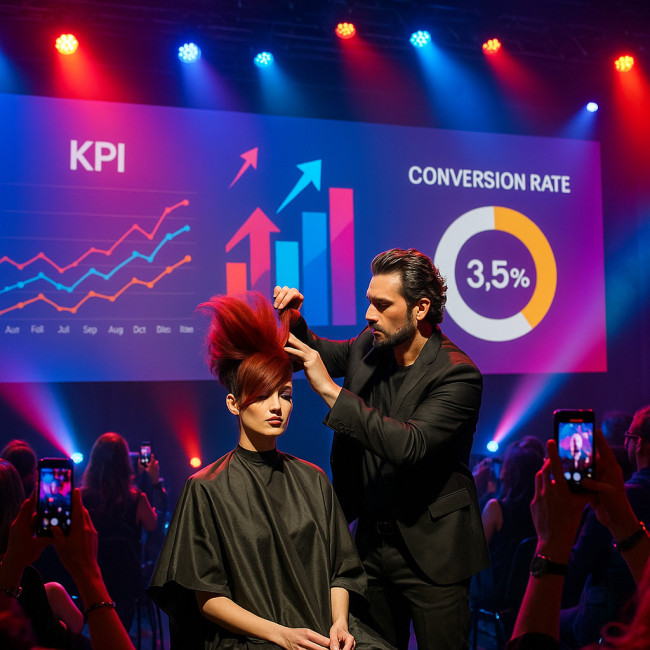 Show coiffeur mesurant son ROI en direct