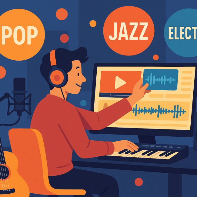 illustration d'un musicien créant un showreel dans un studio