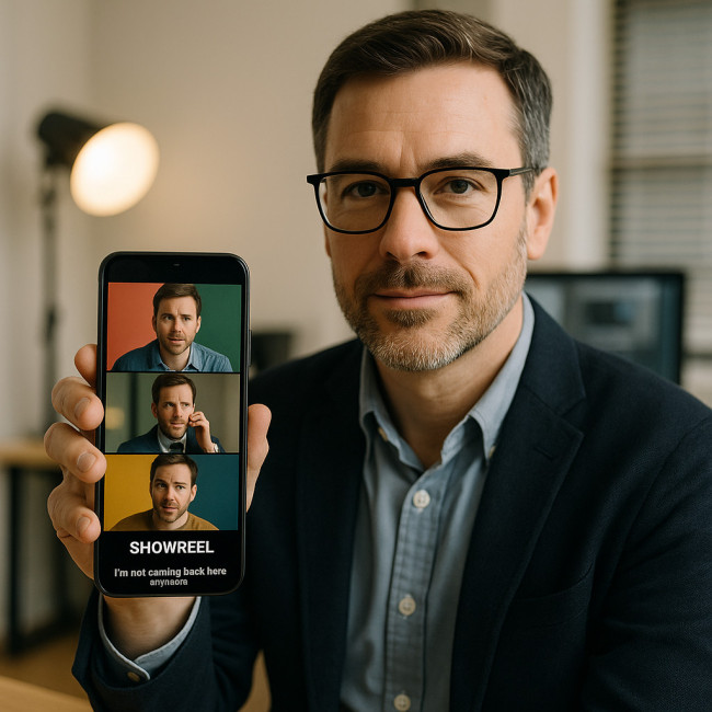 Visionnage d'un showreel sur smartphone