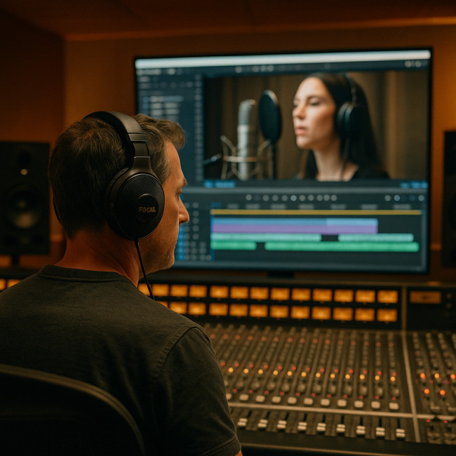 Directeur musical évaluant un showreel vocal