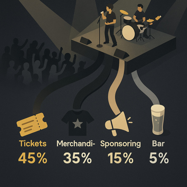 Infographie des sources de revenus d'une tournée