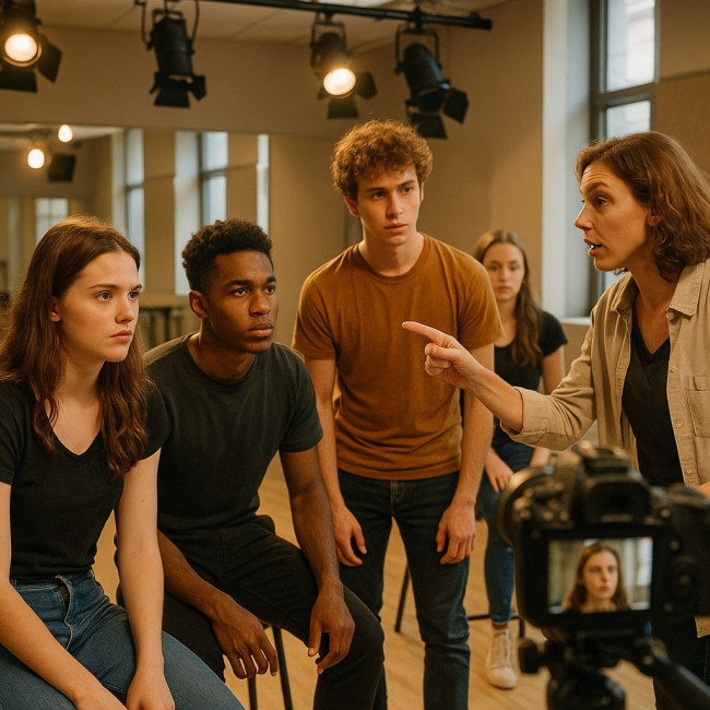 jeunes acteurs concentrés en stage intensif