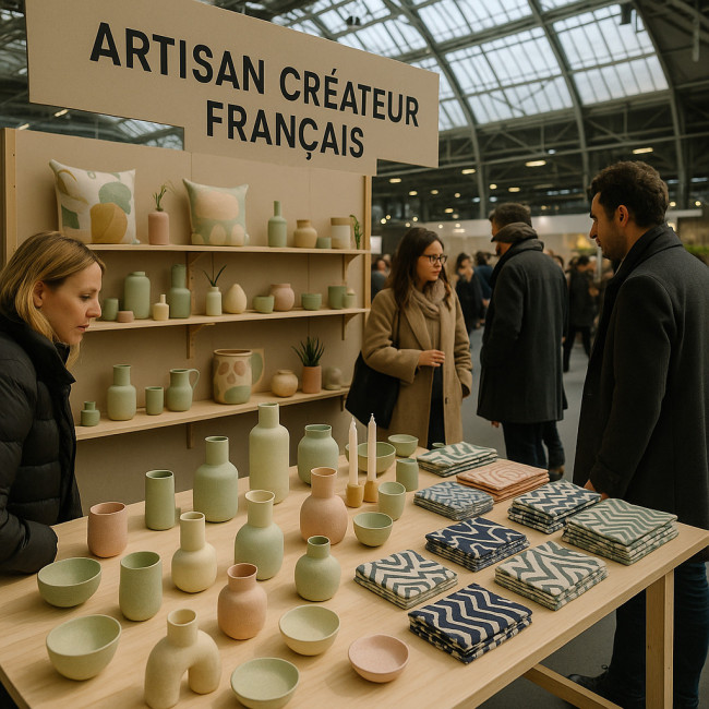 Stand d'artisan créateur au salon d'hiver