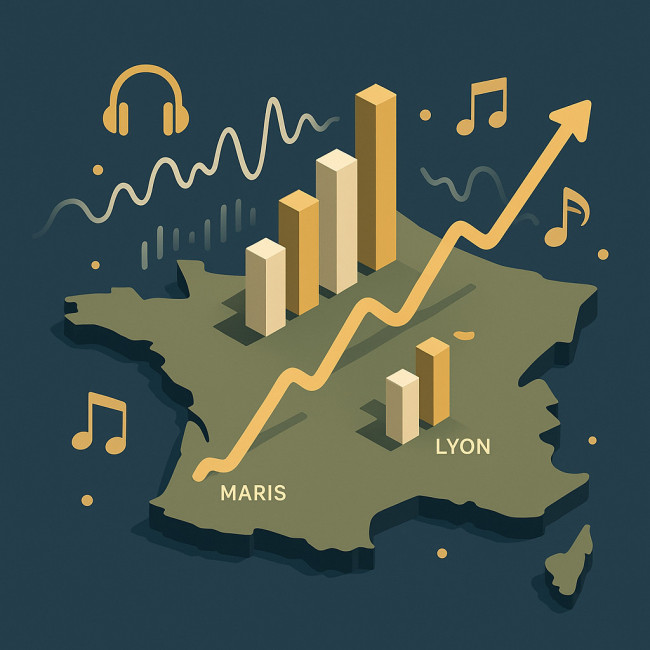 carte isométrique illustrant statistiques streaming locales