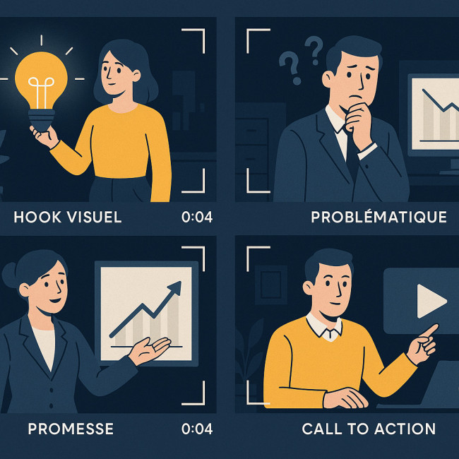 Storyboard de teaser vidéo en quatre étapes