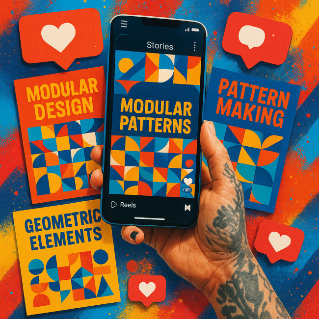 promotion réseaux sociaux motifs modulaires