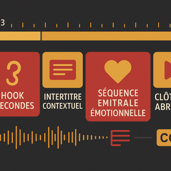 schéma de timeline pour le montage d'un extrait scène live