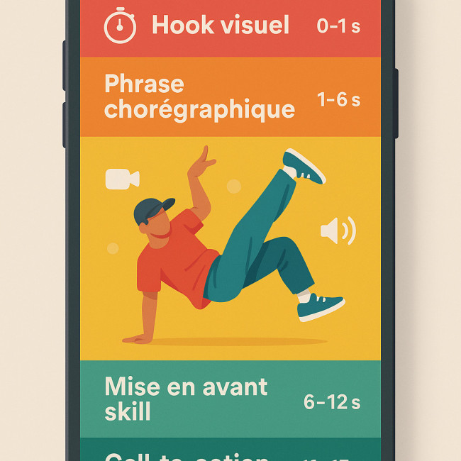 Infographie de la structure idéale d'un Reel de danse 2025
