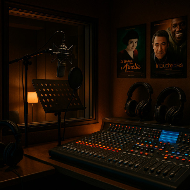 Studio d'enregistrement voix-off moderne