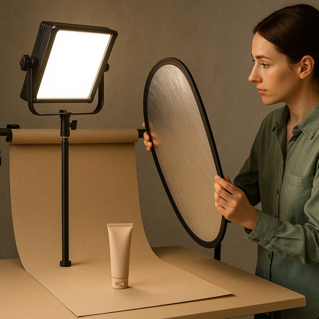 Studio rennais utilisant un éclairage LED pour un packshot durable