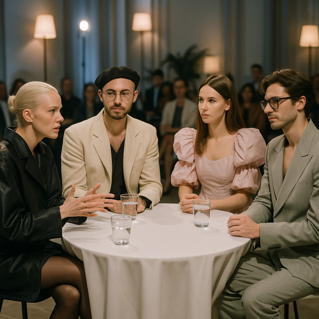 Quatre experts mode débattent lors d'une table ronde