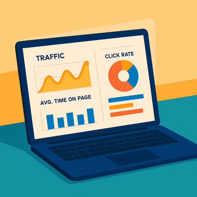 tableau de bord analytics coloré illustrant les métriques d'un book