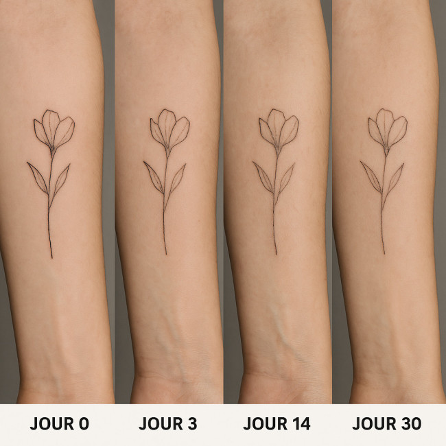 Avant-après cicatrisation tatouage