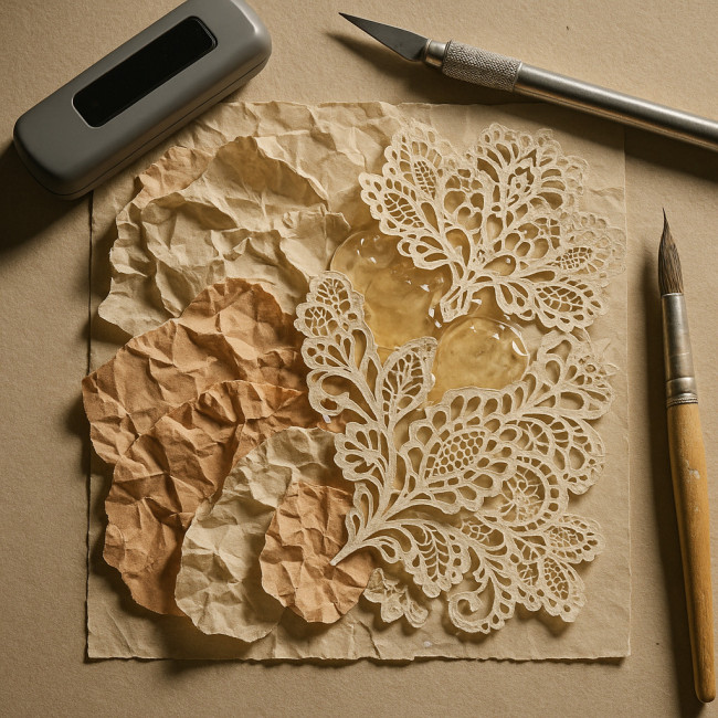 collage papier en relief 3D