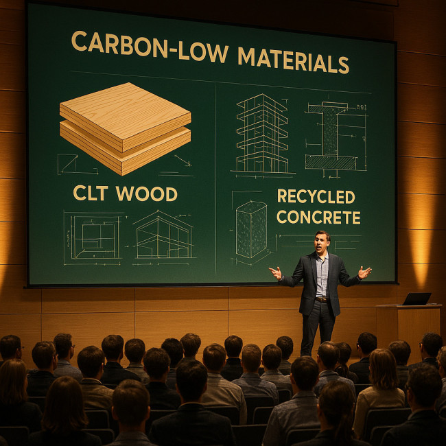 Conférence sur le bois bas carbone et le béton recyclé
