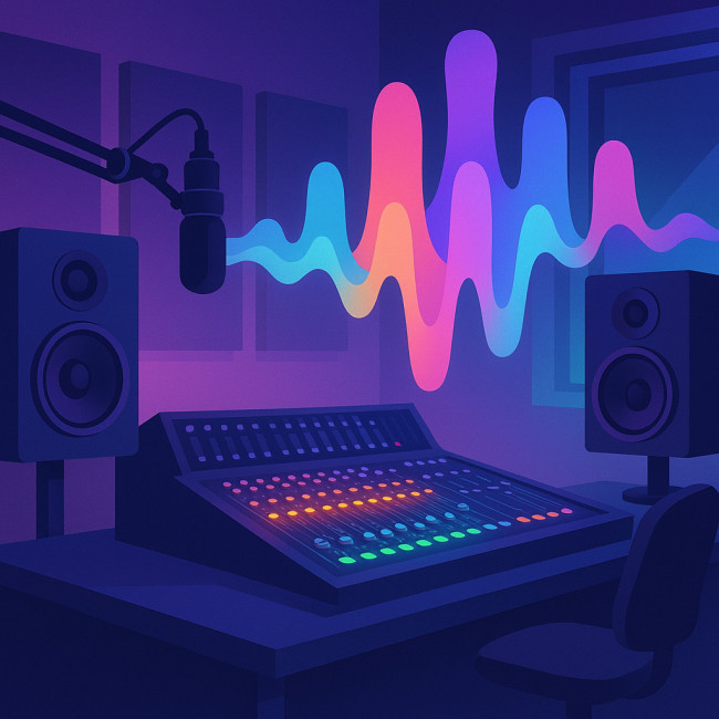 Illustration conceptuelle de voix émergentes en studio