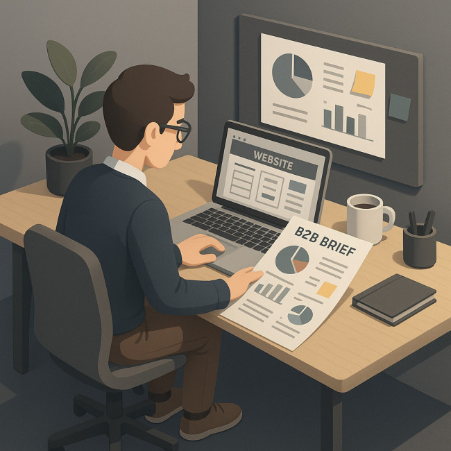 webdesigner décryptant un brief B2B