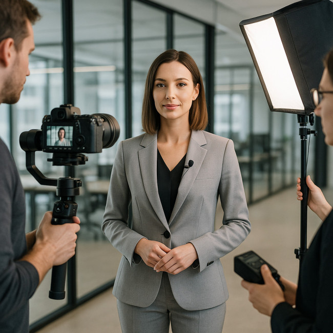 équipe en plein shooting corporate hybride open-space